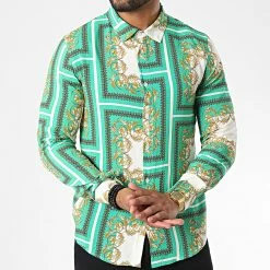 De gros ⌛ Chemise Manches Longues Renaissance 682850 Vert Blanc de Frilivin 😀 -Promos Frilivin Magasin frilivin 327867 682850 20221007T164013 03