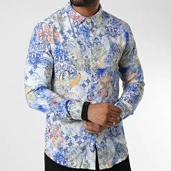 Promo 🎁 Chemise Manches Longues Bandana 682851 Bleu Blanc de Frilivin ❤️ -Promos Frilivin Magasin frilivin 327868 682851 20220715T161753 03