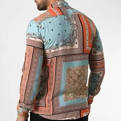 Remise 🥰 Chemise Manches Longues Renaissance 682855 Orange Bleu Clair de Frilivin 👍 -Promos Frilivin Magasin frilivin 327870 682855 20220715T161526 04