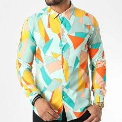 Acheter 🛒 Chemise Manches Longues 682856 Bleu Vert Orange de Frilivin 👍 -Promos Frilivin Magasin frilivin 327875 682856 20220715T160729 03