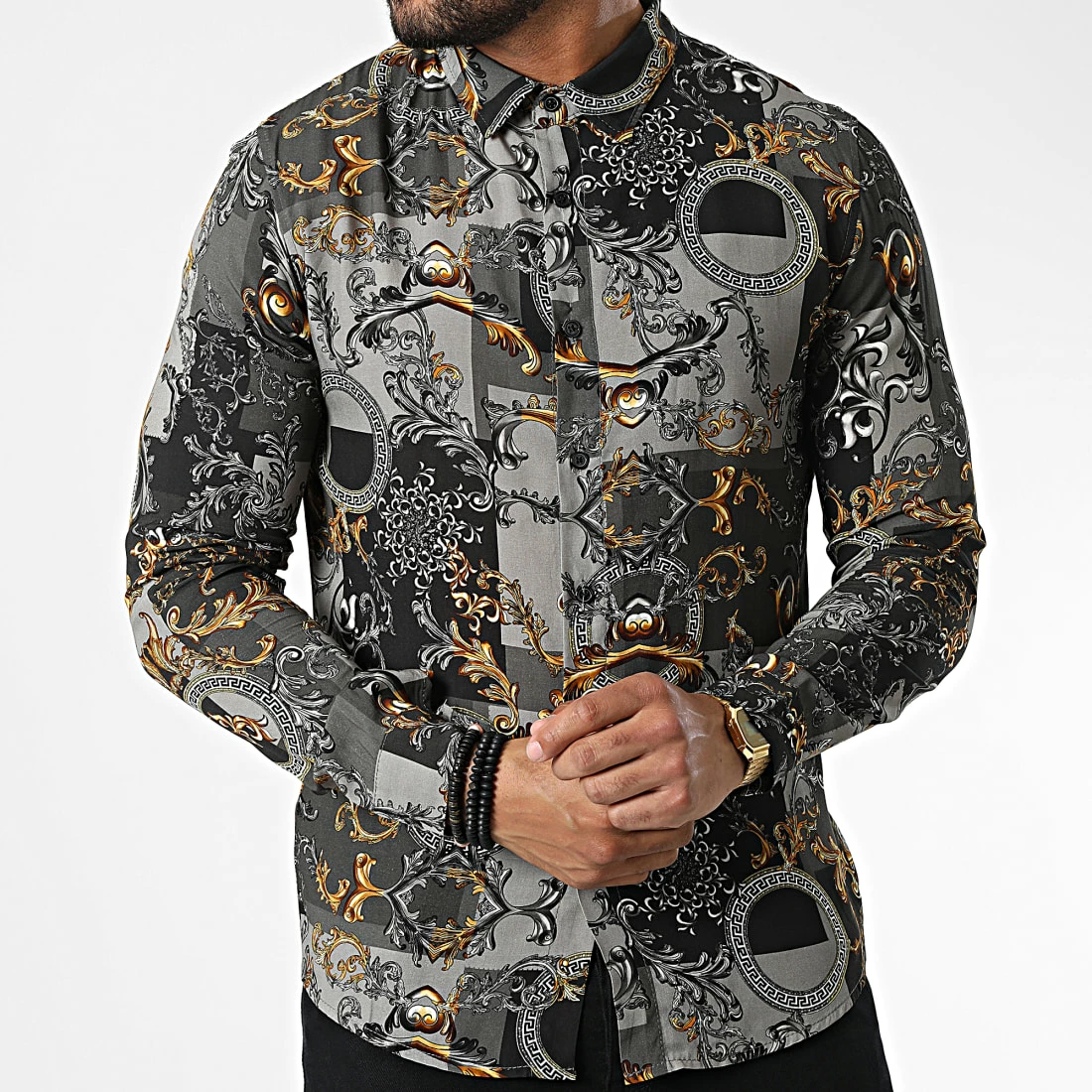 Meilleur prix 🎉 Chemise Manches Longues Renaissance 682848 Gris Anthracite de Frilivin 🔥 5 Meilleur prix 🎉 Chemise Manches Longues Renaissance 682848 Gris Anthracite de Frilivin 🔥 – Image 3