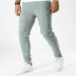Acheter 👏 Pantalon Chino BM1652 Gris Vert de Frilivin 👍