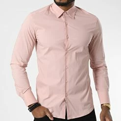 Vente flash 🛒 Chemise Manches Longues NS-7179 Rose de Frilivin 🎉 -Promos Frilivin Magasin frilivin 327949 NS 7179 12 20220719T160422 03