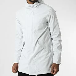 Meilleure vente 👏 Veste Zippée Capuche Longue DL077 Gris Clair de Frilivin ✨