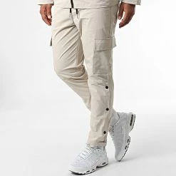 Budget 🌟 Ensemble Veste Zippée Et Pantalon Cargo BM1636 Beige de Frilivin 💯 -Promos Frilivin Magasin frilivin 328049 BM1636 5 20220715T162648 04