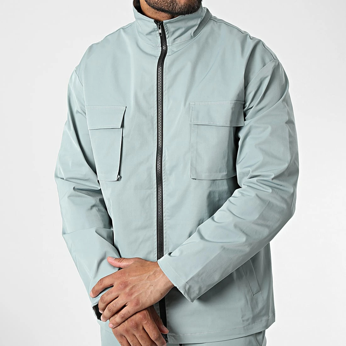 Budget ❤️ Ensemble Veste Zippée Et Pantalon Cargo BM1636 Vert Clair de Frilivin ✨ 5 Budget ❤️ Ensemble Veste Zippée Et Pantalon Cargo BM1636 Vert Clair de Frilivin ✨ – Image 3