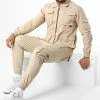 Offres 👍 Ensemble Veste Zippée Et Jogger Pant BM1622 Beige de Frilivin 🎁