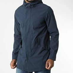 Vente flash 🌟 Veste Zippée Capuche Longue DL077 Bleu Marine de Frilivin ✨