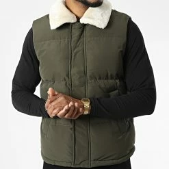 Sortie ⭐ Doudoune Sans Manches Col Mouton AB6712 Vert Kaki de Frilivin 😀 -Promos Frilivin Magasin frilivin 328117 AB6712 2 20220719T160202 03