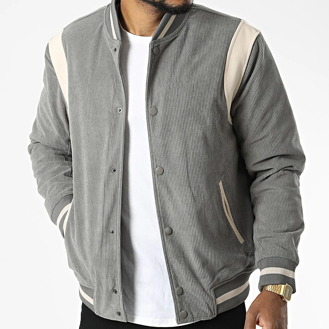 Promo 🛒 Veste QQ1606 Gris de Frilivin 👏 5 Promo 🛒 Veste QQ1606 Gris de Frilivin 👏 – Image 3