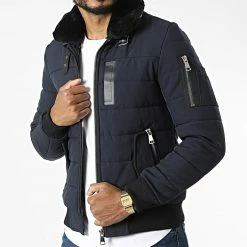 Budget 😍 Doudoune Col Fourrure AB6608 Bleu Marine de Frilivin 🤩