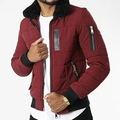 De gros 😀 Doudoune Col Fourrure AB6608 Bordeaux de Frilivin 🔥
