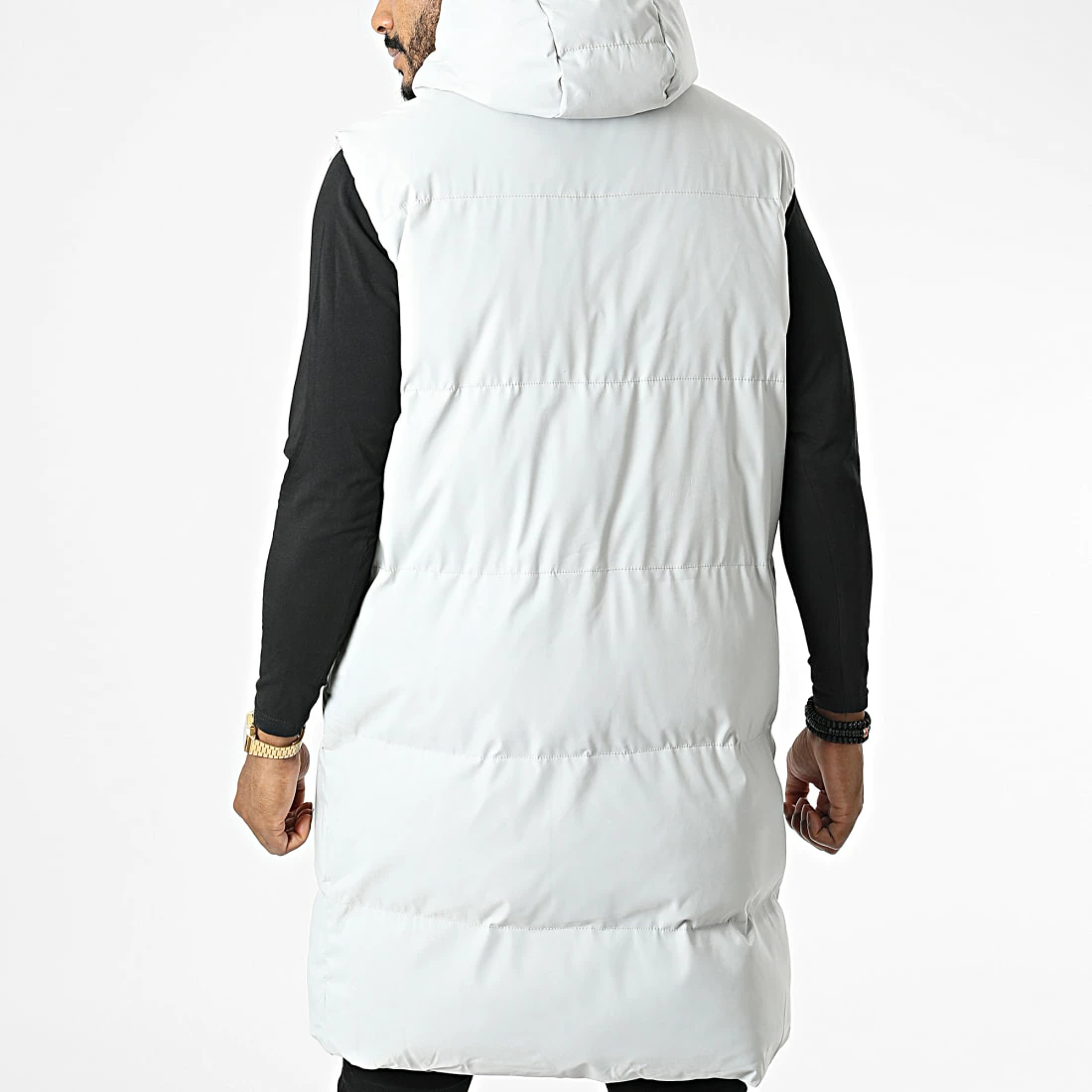 Acheter 🌟 Doudoune Longue Sans Manches A Capuche AB6721 Gris Clair de Frilivin 🛒 6 Acheter 🌟 Doudoune Longue Sans Manches A Capuche AB6721 Gris Clair de Frilivin 🛒 – Image 4