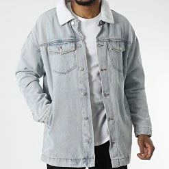 Le moins cher 🎁 Veste Jean Col Mouton VJ403 Bleu Wash de Frilivin 🎉 -Promos Frilivin Magasin frilivin 328164 VJ403 14 20220719T160440 03