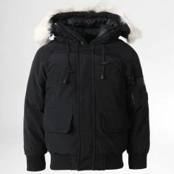 Remise 🥰 Parka Capuche Fourrure Enfant FD901 Noir de Frilivin 😉