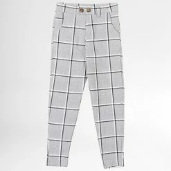 Bon marché 💯 Pantalon A Carreaux Enfant 731 Gris de Frilivin ⌛