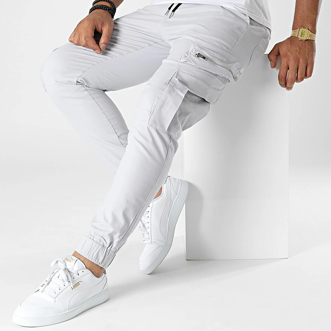 Promo ✨ Pantalon Cargo BM1230 Gris Clair de Frilivin ❤️ 5 Promo ✨ Pantalon Cargo BM1230 Gris Clair de Frilivin ❤️ – Image 3