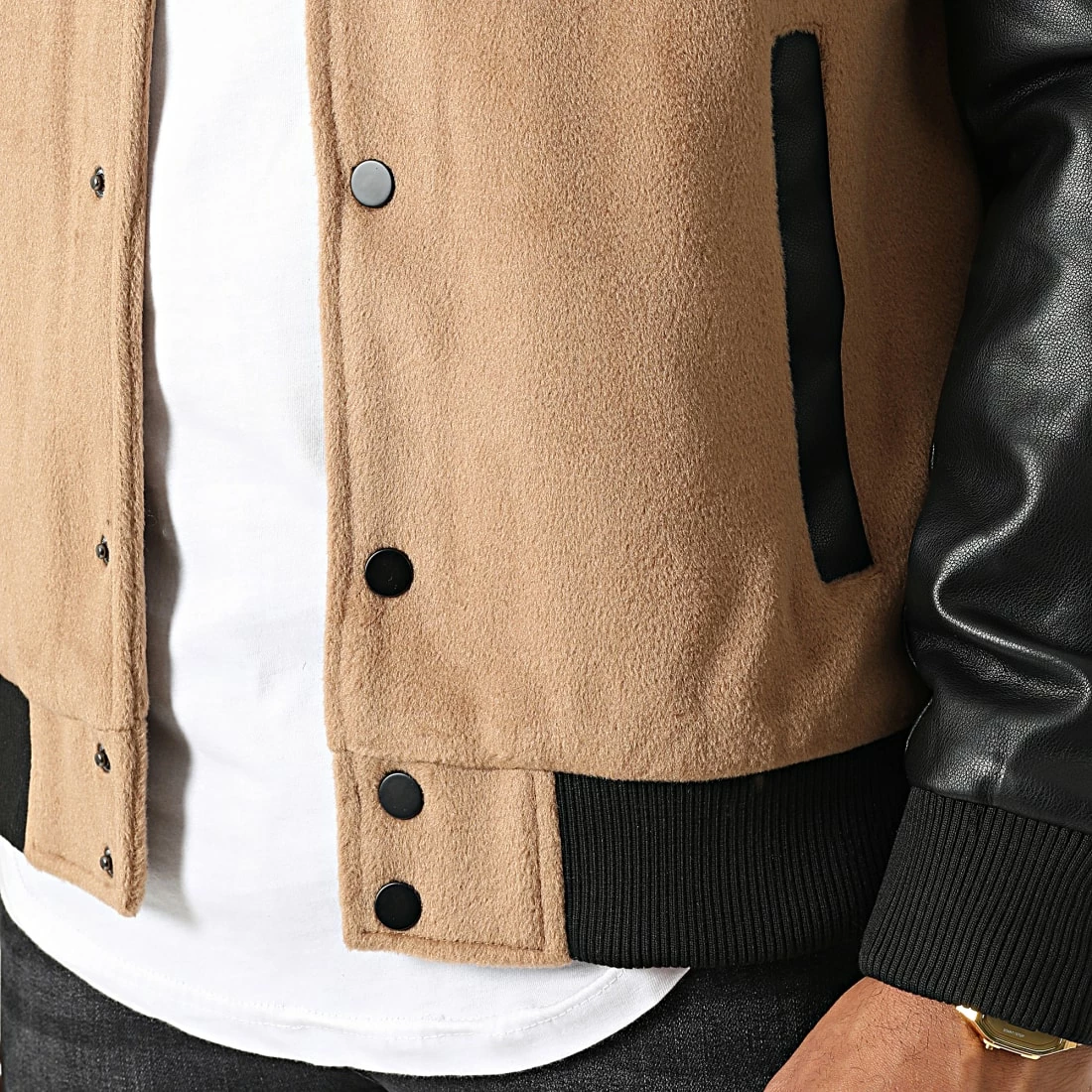 Budget 🎁 Veste Teddy HP0661 Camel Noir de Frilivin ❤️ 4 Budget 🎁 Veste Teddy HP0661 Camel Noir de Frilivin ❤️ – Image 2