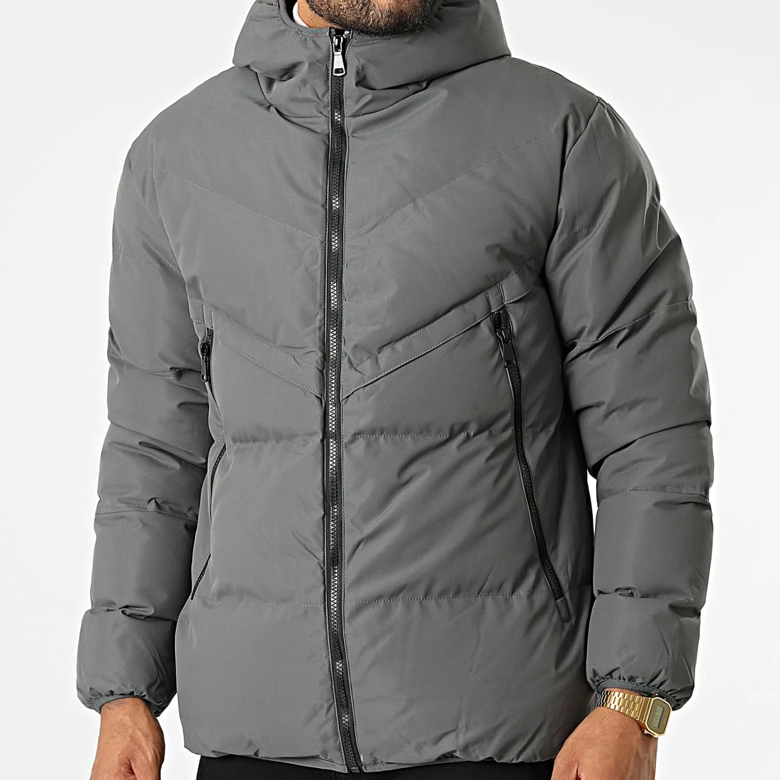 Offres 🤩 Doudoune Capuche FD8169 Gris Anthracite de Frilivin 🔔 5 Offres 🤩 Doudoune Capuche FD8169 Gris Anthracite de Frilivin 🔔 – Image 3