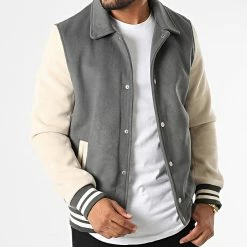 Meilleur prix ⌛ Veste Teddy HP06A71 Gris Anthracite Beige de Frilivin 😉 -Promos Frilivin Magasin frilivin 330786 HP06A71 2 20220803T155213 03
