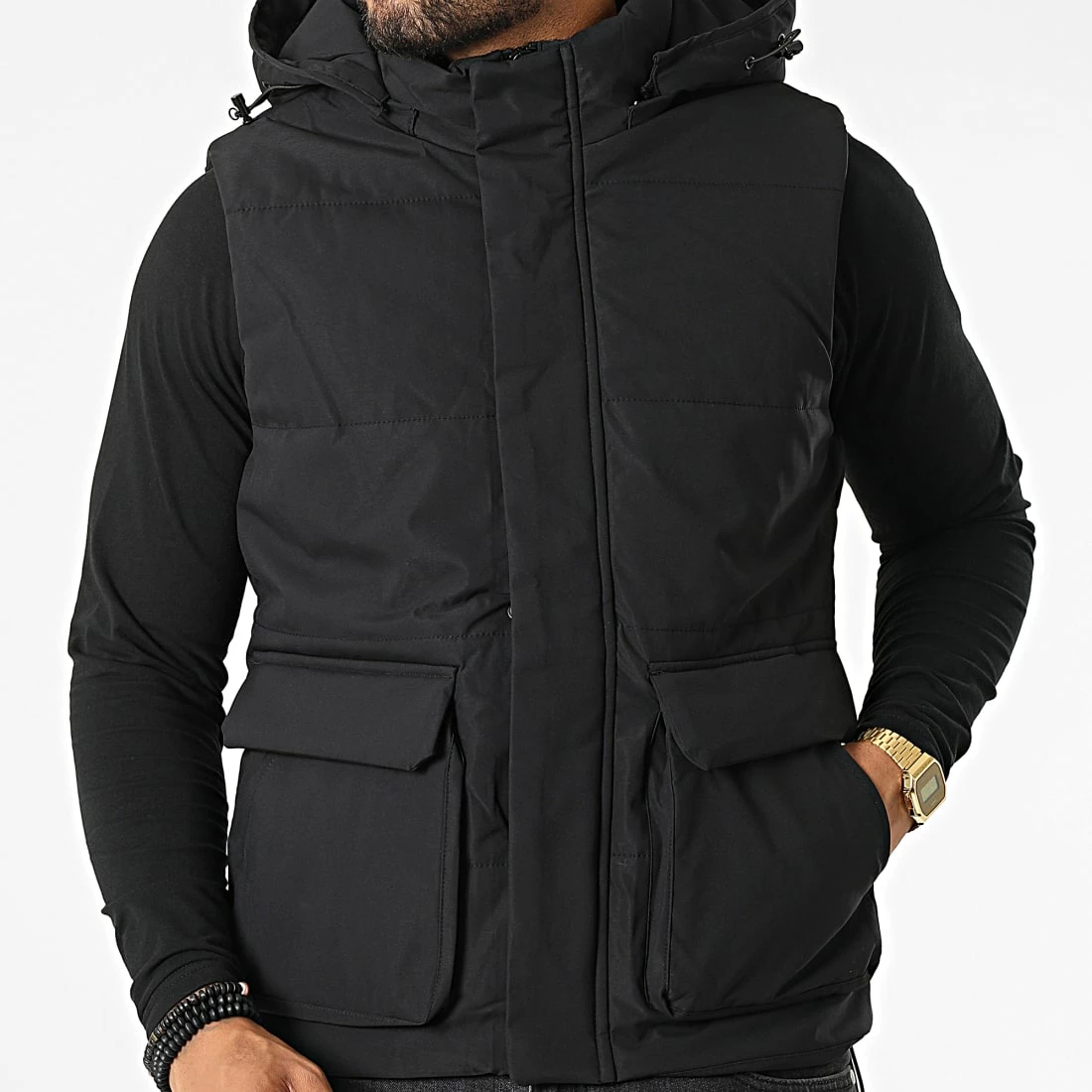 Promo 💯 Doudoune Capuche Sans Manches AB6691 Noir de Frilivin ✨ 5 Promo 💯 Doudoune Capuche Sans Manches AB6691 Noir de Frilivin ✨ – Image 3