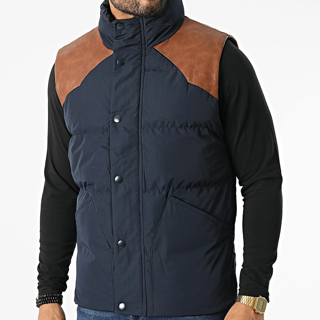 Le moins cher 🤩 Doudoune Sans Manches AB6702 Bleu Marine de Frilivin 🤩 3 Le moins cher 🤩 Doudoune Sans Manches AB6702 Bleu Marine de Frilivin 🤩