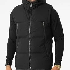 Sortie ✨ Doudoune Capuche Sans Manches AB6705 Noir de Frilivin ⭐