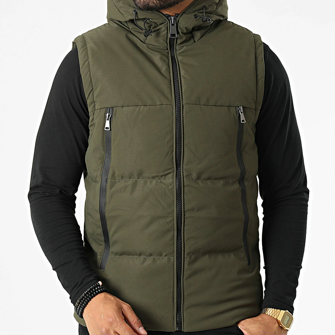 Acheter 💯 Doudoune Capuche Sans Manches AB6705 Vert Kaki de Frilivin 🎁 5 Acheter 💯 Doudoune Capuche Sans Manches AB6705 Vert Kaki de Frilivin 🎁 – Image 3