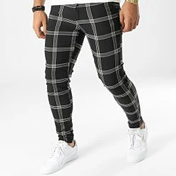 Bon marché 😀 Pantalon A Carreaux 10161 Noir de Frilivin 👏