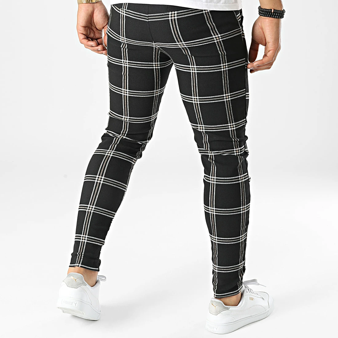 Bon marché 😀 Pantalon A Carreaux 10161 Noir de Frilivin 👏 6 Bon marché 😀 Pantalon A Carreaux 10161 Noir de Frilivin 👏 – Image 4