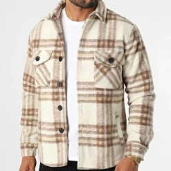 De gros ✨ Surchemise Carreaux HP03234 Beige Marron de Frilivin 😀 -Promos Frilivin Magasin frilivin 330913 HP03234 5 20220805T104930 03