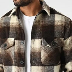 De gros 🔔 Surchemise Carreaux HP03235 Beige Marron de Frilivin ⌛ -Promos Frilivin Magasin frilivin 330916 HP03235 10 20220805T102701 02