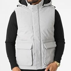 Meilleur prix 😉 Doudoune Capuche Sans Manches AB6691 Gris de Frilivin 🧨 -Promos Frilivin Magasin frilivin 330924 AB6691 4 20220805T102841 03