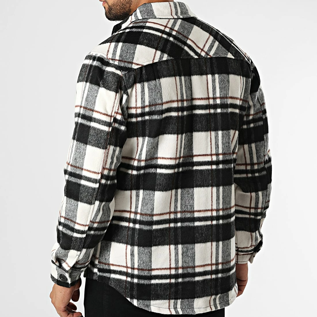 Coupon 🌟 Surchemise Carreaux HP03231 Blanc Gris de Frilivin ✨ 6 Coupon 🌟 Surchemise Carreaux HP03231 Blanc Gris de Frilivin ✨ – Image 4