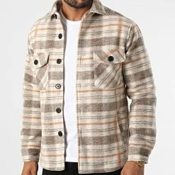 Le moins cher 👏 Surchemise Carreaux HP03234 Beige de Frilivin 😉 -Promos Frilivin Magasin frilivin 330940 HP03234 10 20220805T102731 03