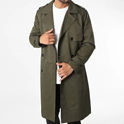 Coupon 🎁 Manteaux Trench 🧥 Coat FSX2112B Vert Kaki de Frilivin 😀