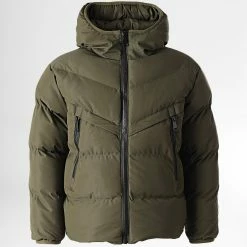 Coupon 😉 Doudoune Capuche Enfant FD8167 Vert Kaki de Frilivin 🔔