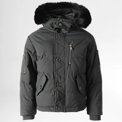 Nouveau 🎉 Parka Capuche Fourrure Enfant FD898 Gris de Frilivin ❤️