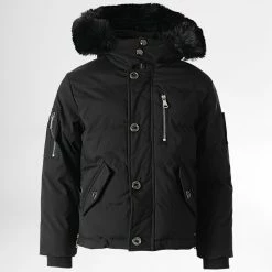 Vente flash ⭐ Parka Capuche Fourrure Enfant FD898 Noir de Frilivin 👍