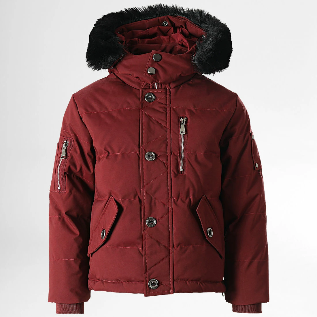 Tout neuf ⌛ Parka Capuche Fourrure Enfant FD898 Bordeaux de Frilivin 🧨 3 Tout neuf ⌛ Parka Capuche Fourrure Enfant FD898 Bordeaux de Frilivin 🧨