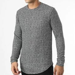 Remise ❤️ Tee 👚 Shirt Oversize Manches Longues X16126 Noir Blanc Gris de Frilivin ❤️