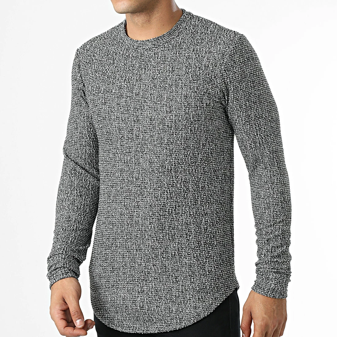 Remise ❤️ Tee 👚 Shirt Oversize Manches Longues X16126 Noir Blanc Gris de Frilivin ❤️ 3 Remise ❤️ Tee 👚 Shirt Oversize Manches Longues X16126 Noir Blanc Gris de Frilivin ❤️