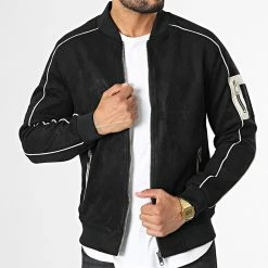 Remise 🤩 Veste Bomber QQ1605 Noir de Frilivin 🔔