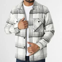 Top 10 ⌛ Surchemise A Carreaux QQ160G13 Blanc Gris de Frilivin ⌛