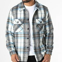 Meilleure vente 👏 Surchemise A Carreaux QQ160F12 Blanc Bleu Clair Gris de Frilivin 🎉 -Promos Frilivin Magasin frilivin 334406 QQ160F12 31 20220826T144854 03