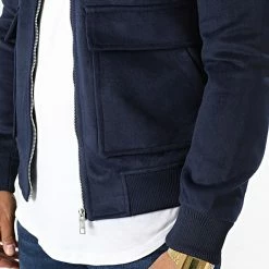 Nouveau 🛒 Veste Col Fourrure QQ1603 Bleu Marine de Frilivin 💯 -Promos Frilivin Magasin frilivin 334407 QQ1603 3 20220826T145434 02