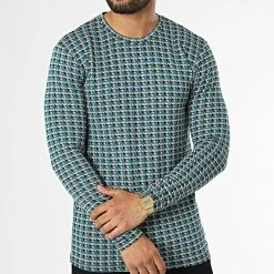 Coupon 👏 Tee 👕 Shirt Manches Longues X16230 Bleu Clair Beige de Frilivin ❤️ -Promos Frilivin Magasin frilivin 334424 X16230 BLUE 20220829T160505 03