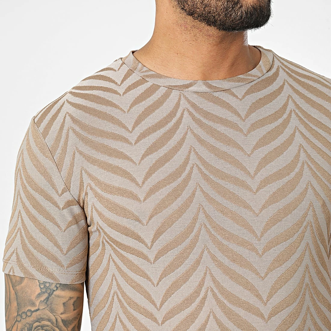 De gros ⌛ Tee 👚 Shirt FL027 Beige de Frilivin 🛒 4 De gros ⌛ Tee 👚 Shirt FL027 Beige de Frilivin 🛒 – Image 2