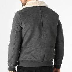 Promo 👍 Veste Col Fourrure QQ1603 Gris Anthracite Chiné de Frilivin 🔥 -Promos Frilivin Magasin frilivin 334436 QQ1603 37 20220826T145547 04