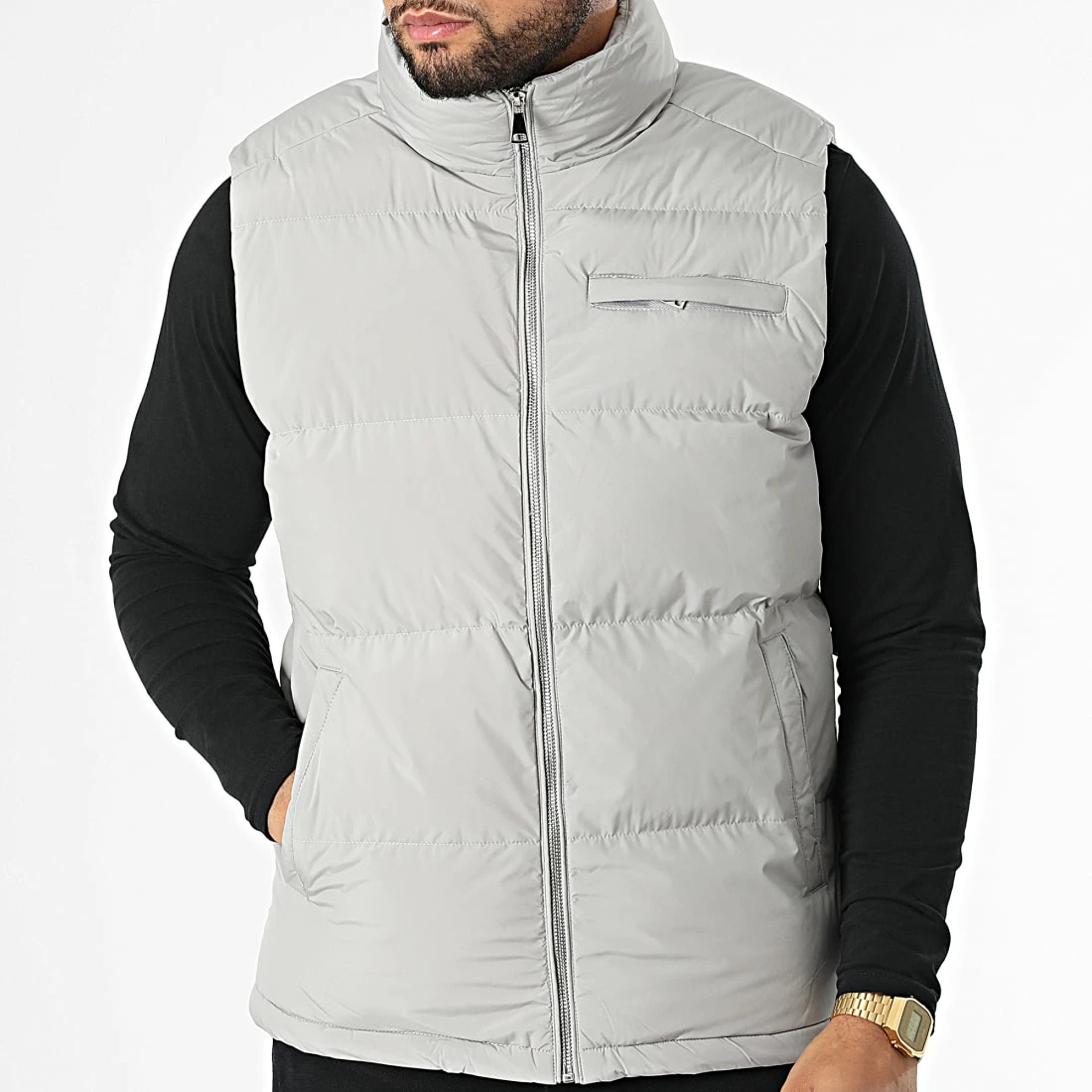 Nouveau 😍 Doudoune Sans Manches AB6697 Gris de Frilivin 🥰 5 Nouveau 😍 Doudoune Sans Manches AB6697 Gris de Frilivin 🥰 – Image 3